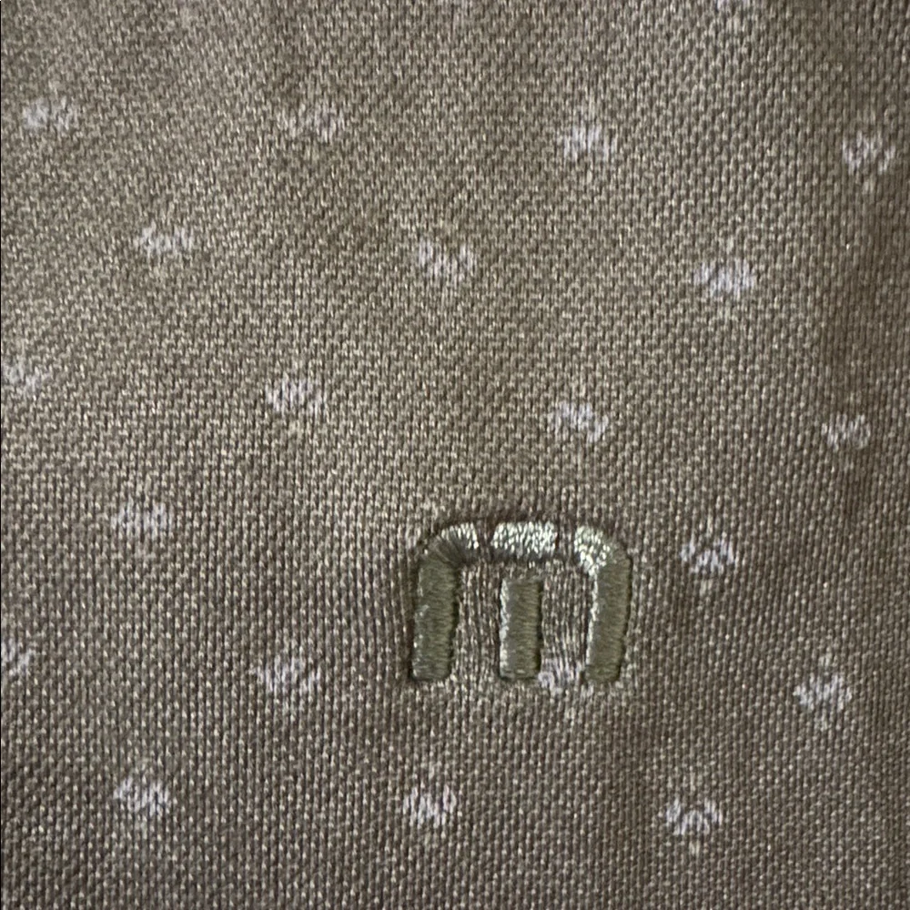 TravisMathew Men's Charcoal Polo with Subtle Dot Print 57% Pima cotton (mlb)